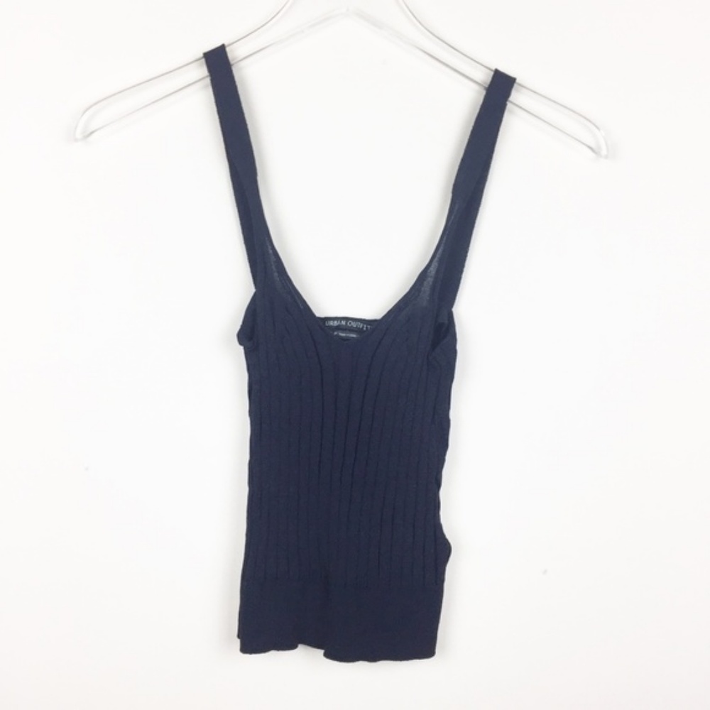 Urban Outfitters Navy Ribbed Tank Top